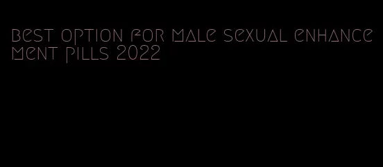 best option for male sexual enhancement pills 2022