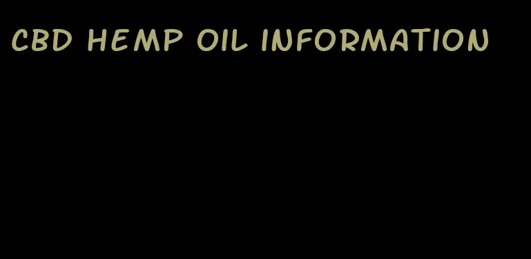 CBD hemp oil information