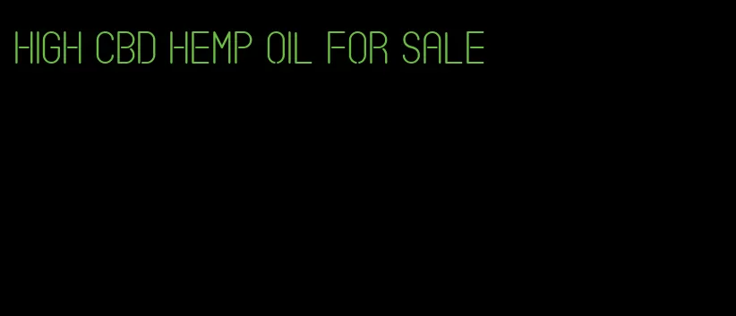high CBD hemp oil for sale
